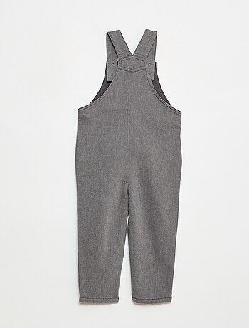 Salopette lunga in twill con taschino sul petto