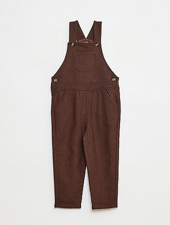 Salopette lunga in twill con taschino sul petto