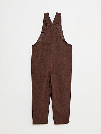 Salopette lunga in twill con taschino sul petto