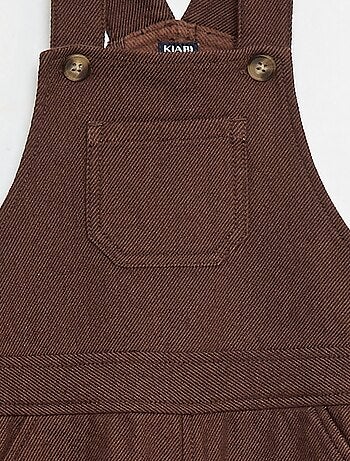 Salopette lunga in twill con taschino sul petto