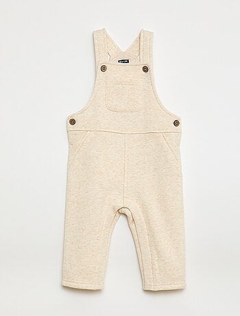 Salopette lunga tinta unita in felpa