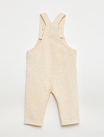 Salopette lunga tinta unita in felpa