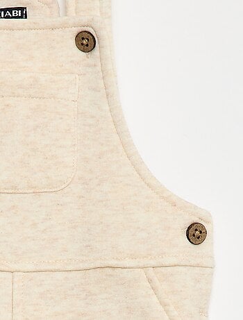 Salopette lunga tinta unita in felpa