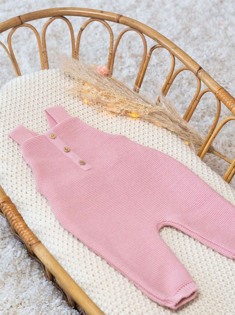 Salopette neonato in maglia Rosa antico - Kiabi