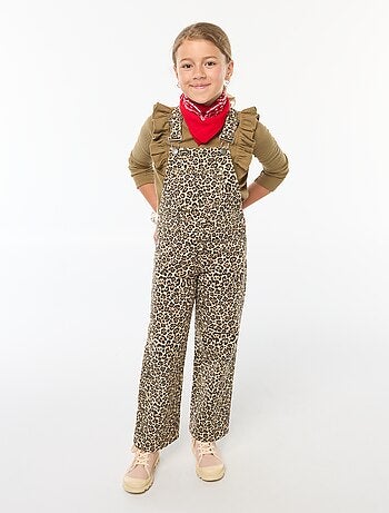 Salopette pantaloni leopardata