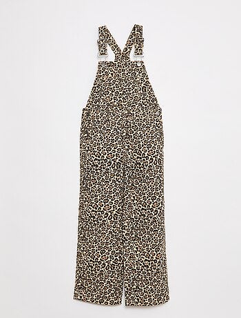 Salopette pantaloni leopardata