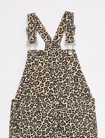 Salopette pantaloni leopardata