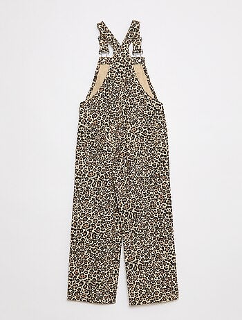 Salopette pantaloni leopardata