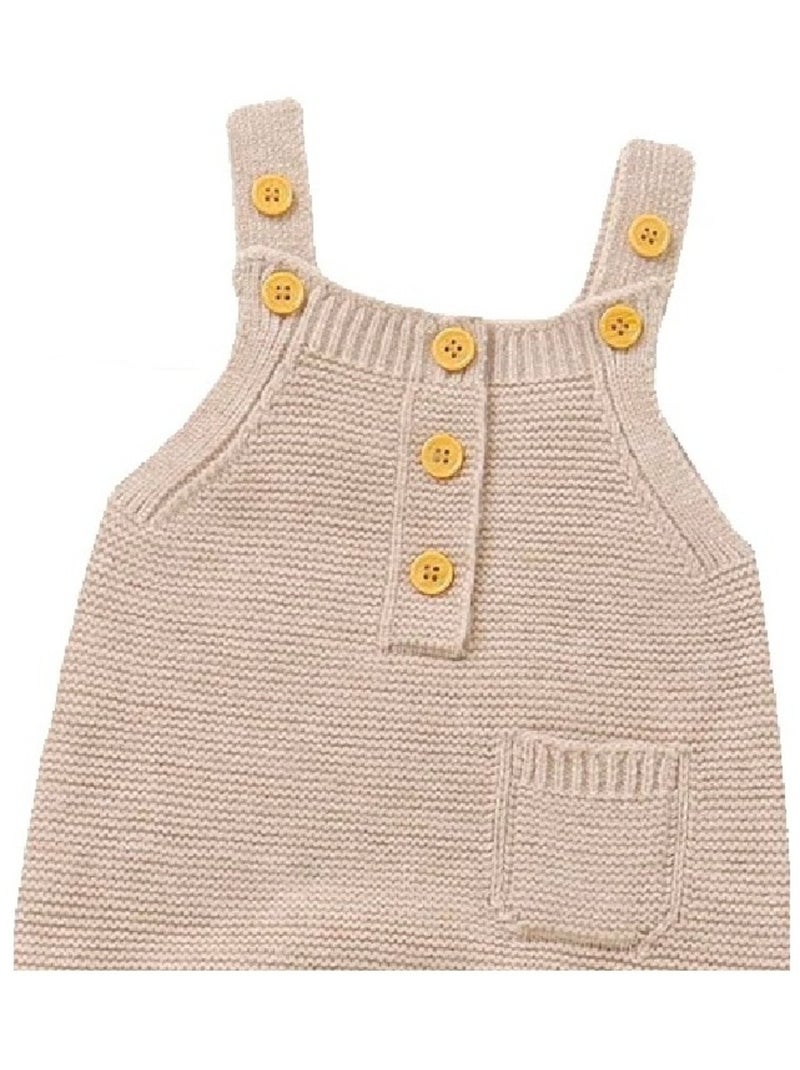 Salopette per neonati in maglia di Les Chatounets Beige - Kiabi