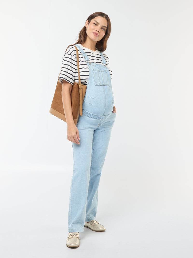 Salopette premaman in denim stretch Blu - Kiabi