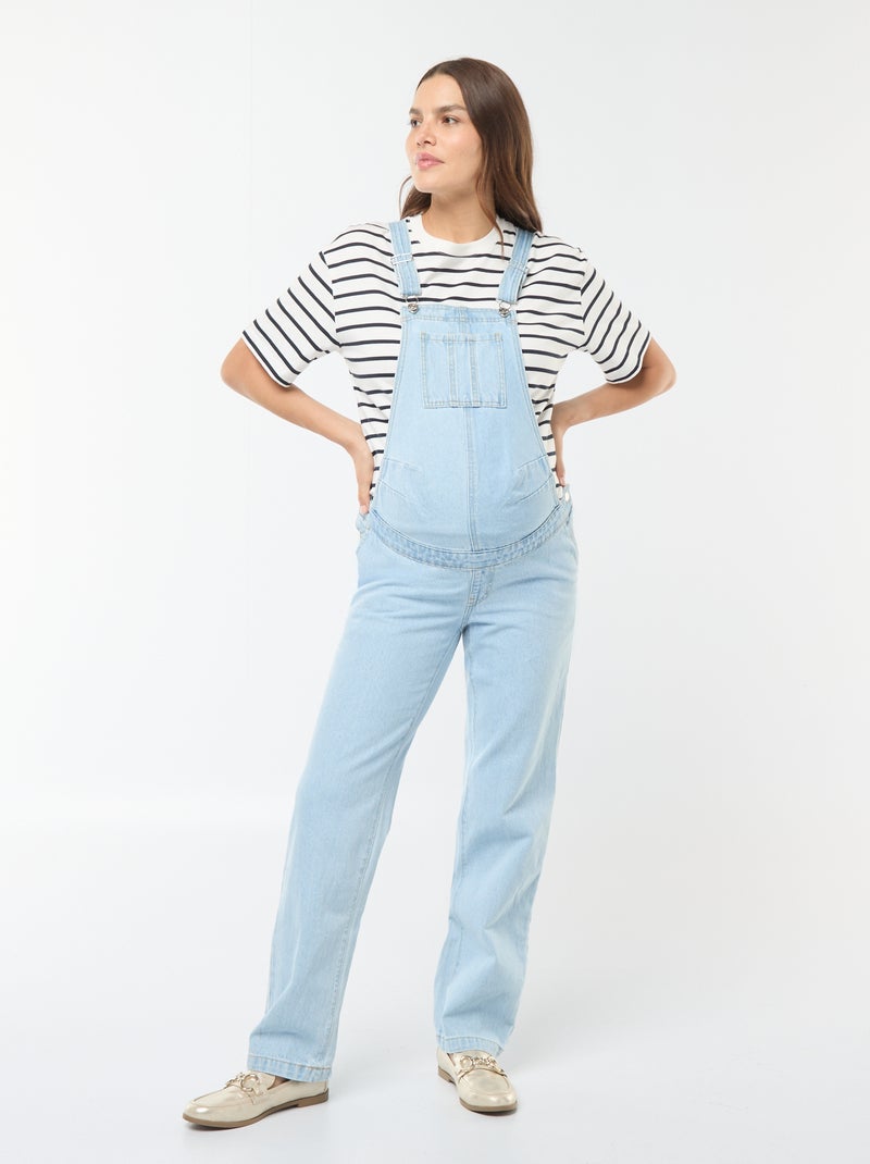 Salopette premaman in denim stretch Blu - Kiabi