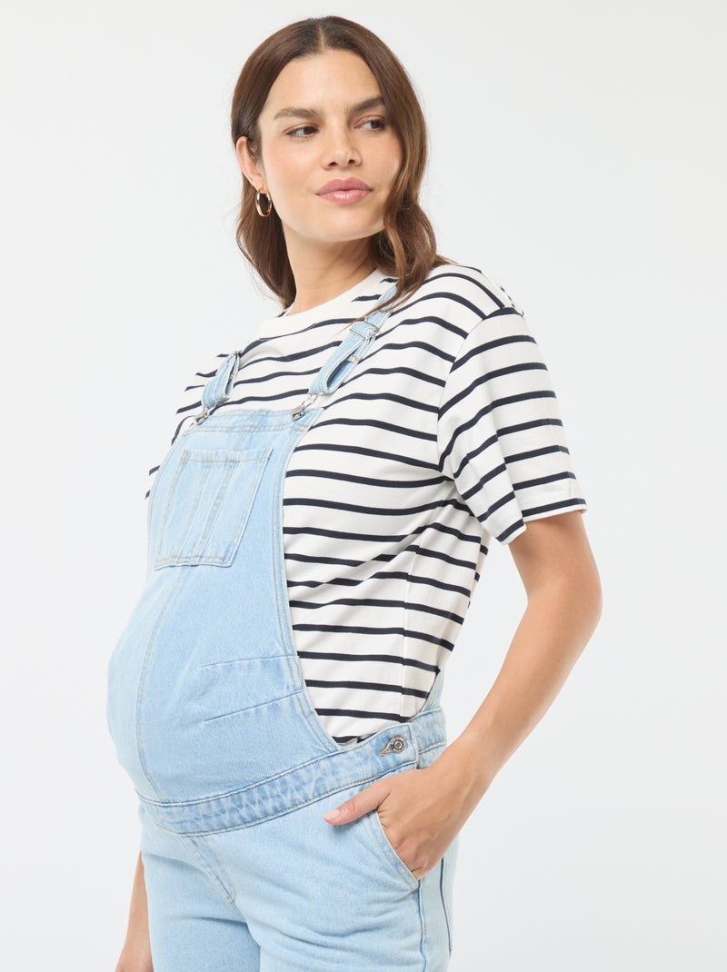 Salopette premaman in denim stretch Blu - Kiabi