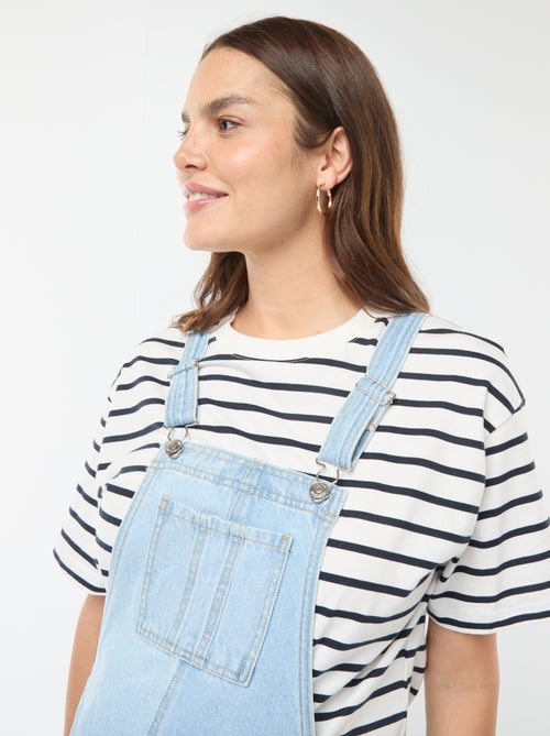 Salopette premaman in denim stretch - Kiabi