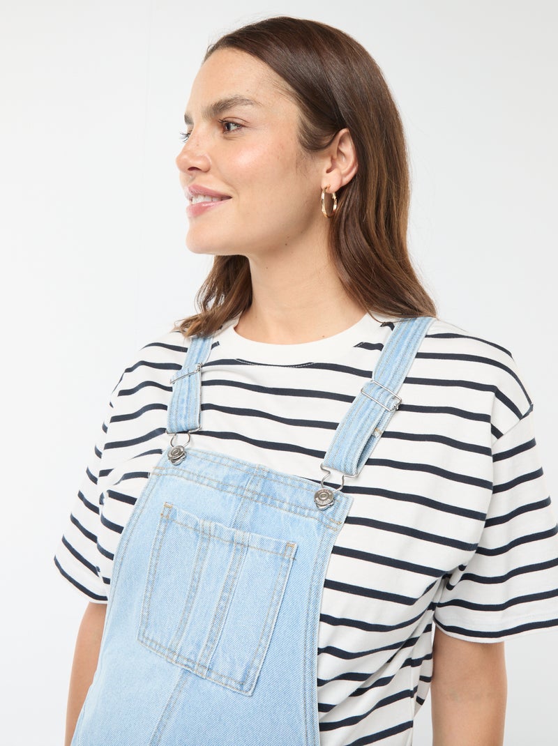 Salopette premaman in denim stretch Blu - Kiabi