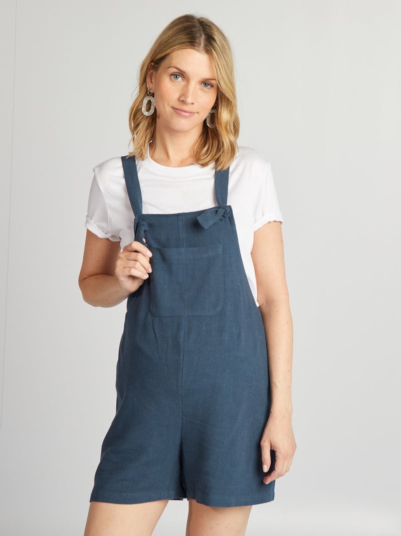 Pantaloncini Premaman In Lino E Cotone - Comodissimi, Morbidi, Con Tasche - Maacie - Foto 6