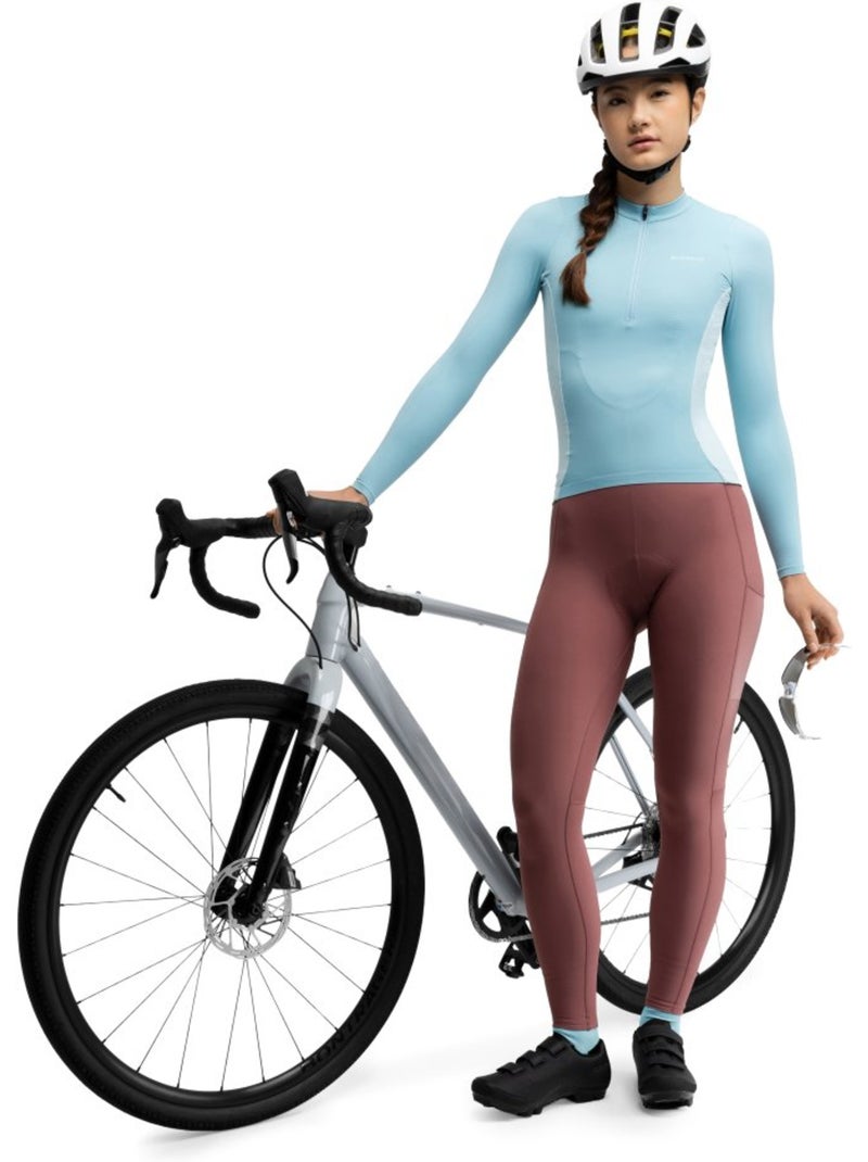 Salopette termica a gamba lunga da ciclismo gravel da donna ciclismo donna delta Marrone - Kiabi