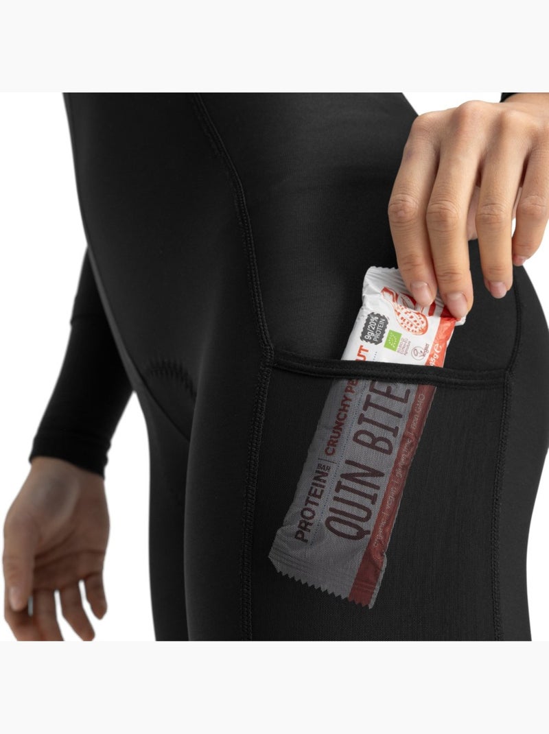 Salopette termica a gamba lunga da ciclismo gravel da donna ciclismo donna delta Nero - Kiabi