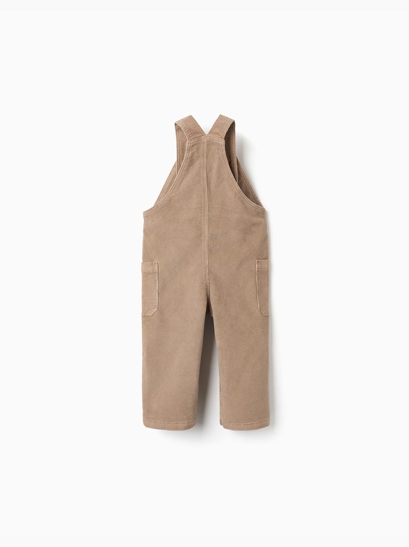 Salopette velluto a coste con tasche cargo Beige - Kiabi
