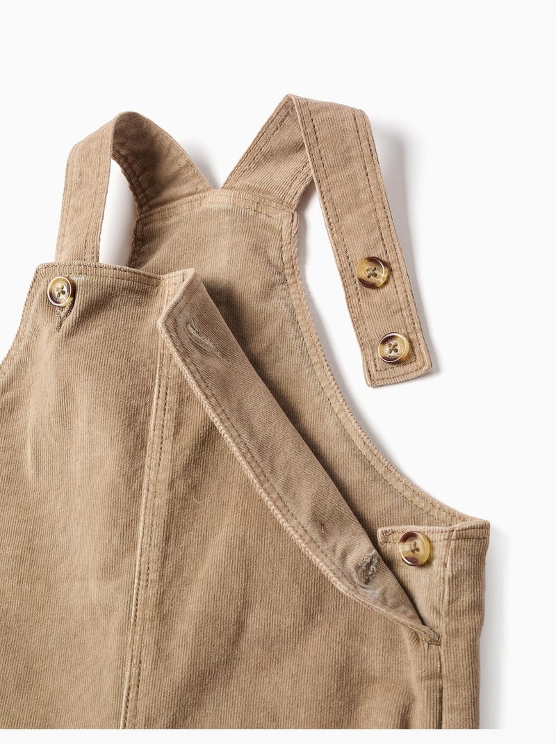 Salopette velluto a coste con tasche cargo Beige - Kiabi