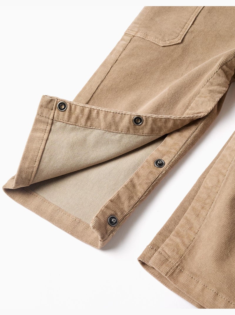 Salopette velluto a coste con tasche cargo Beige - Kiabi
