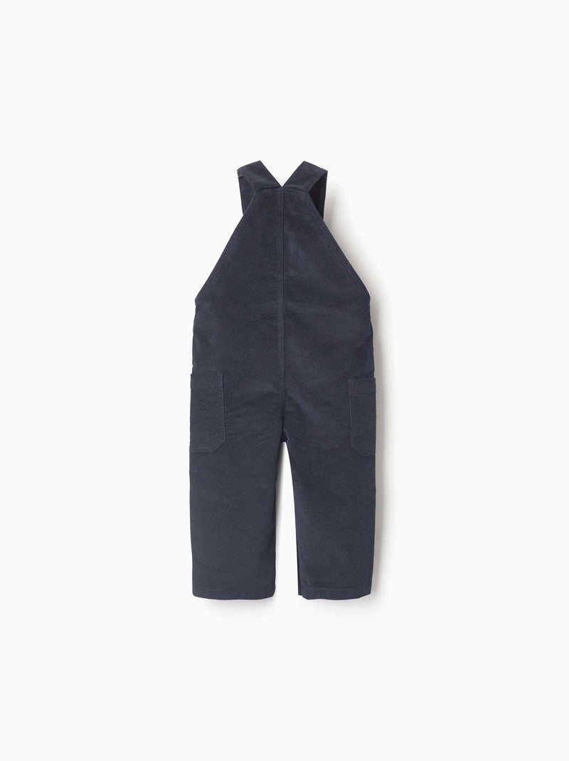 Salopette velluto a coste con tasche cargo Blu scuro - Kiabi