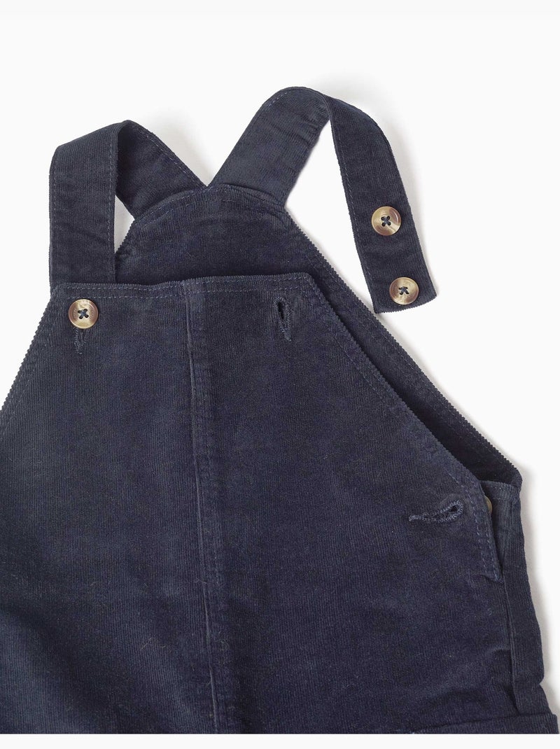 Salopette velluto a coste con tasche cargo Blu scuro - Kiabi