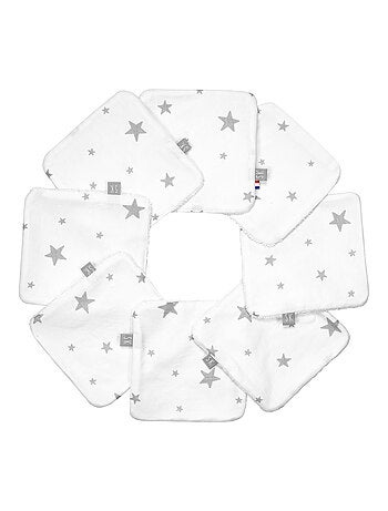 Salviette bebè lavabili in cotone 8 pezzi, stella | sevira kids | sevira kids