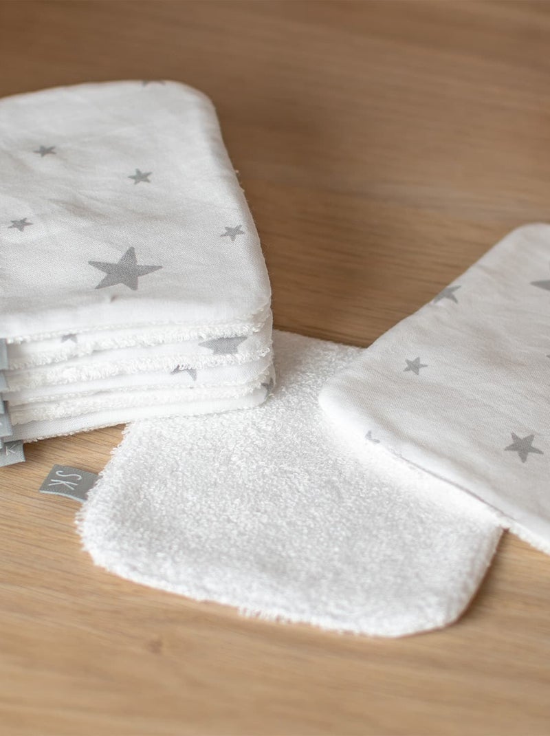 Salviette bebè lavabili in cotone 8 pezzi, stella | sevira kids | sevira kids Bianco - Kiabi