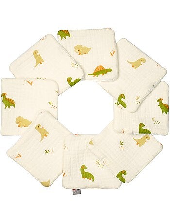 Salviette lavabili per bambini 8 pezzi, dino | sevira kids | sevira kids