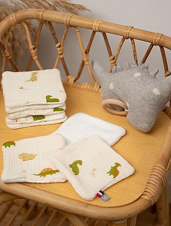 Salviette lavabili per bambini 8 pezzi, dino | sevira kids | sevira kids