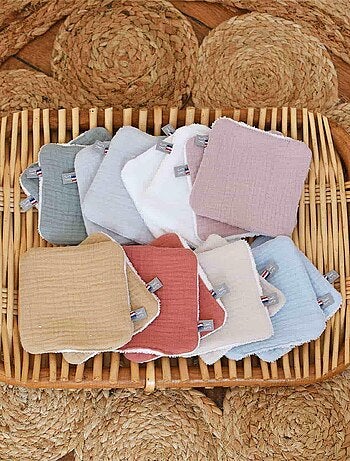 Salviette per bambini in garza di cotone lavabile 8 pezzi, jeanne | sevira kids | sevira kids