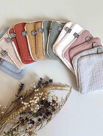 Salviette per bambini in garza di cotone lavabile 8 pezzi, jeanne | sevira kids | sevira kids