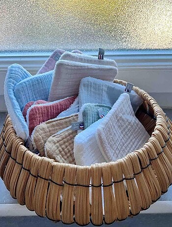 Salviette per bambini in garza di cotone lavabile 8 pezzi, jeanne | sevira kids | sevira kids
