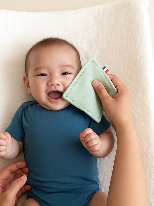 Salviettine lavabili in cotone biologico bianco e verde - Kiabi