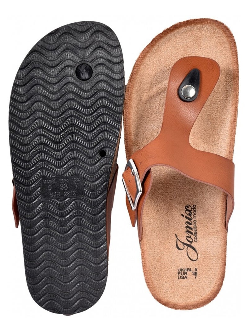 Sandale Mule Donna PREMIUM Cammello - Kiabi