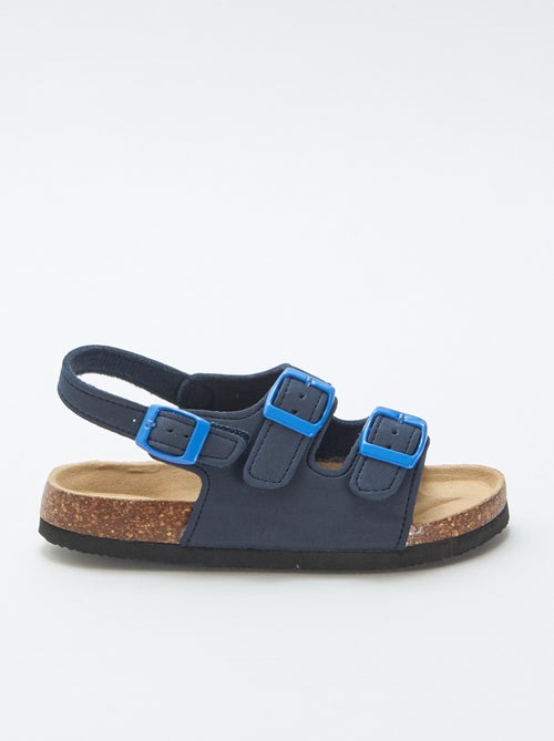 Sandali a doppia fascia con fibbie a contrasto - Kiabi