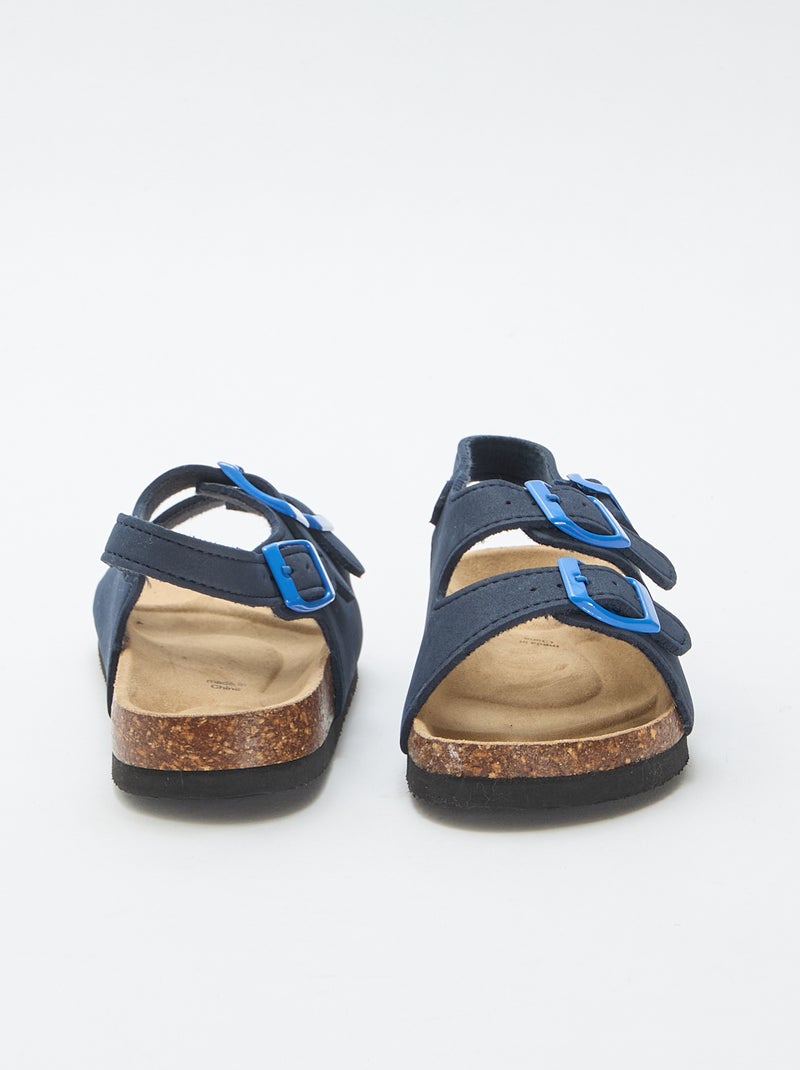 Sandali a doppia fascia con fibbie a contrasto Blu - Kiabi