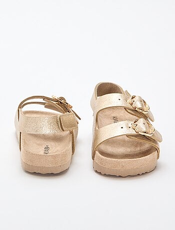 Sandali a doppia fascia con fiori