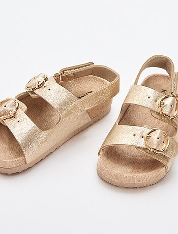 Sandali a doppia fascia con fiori