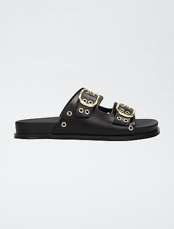 Sandali a doppia fascia con occhielli