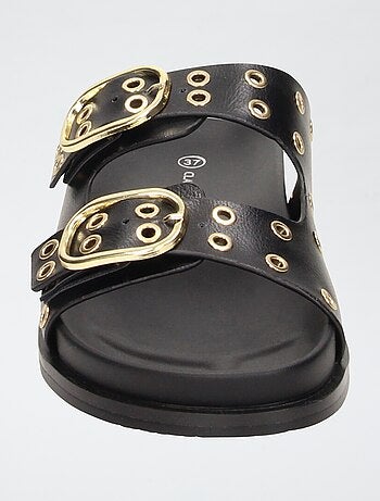 Sandali a doppia fascia con occhielli