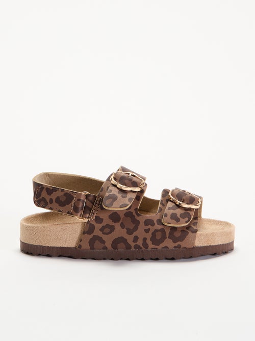 Sandali a doppia fascia con stampa leopardata - Kiabi