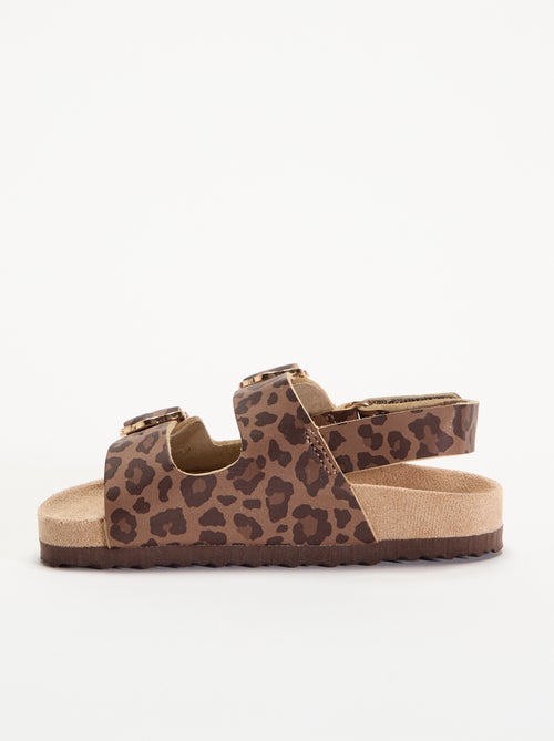 Sandali a doppia fascia con stampa leopardata - Kiabi