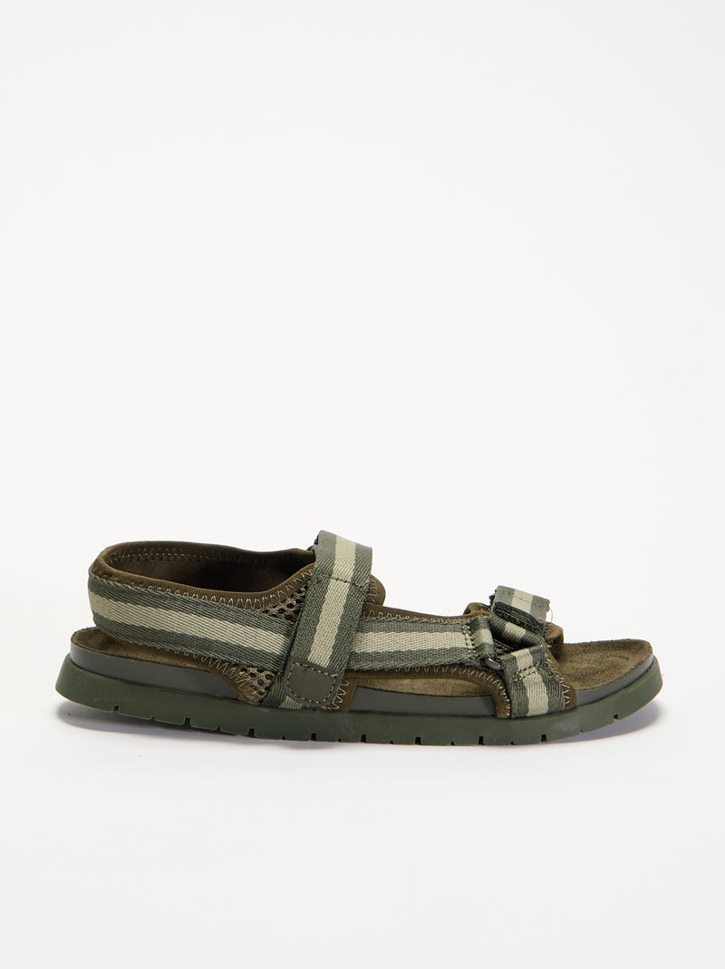 Sandali a doppia fascia con strappo Kaki - Kiabi