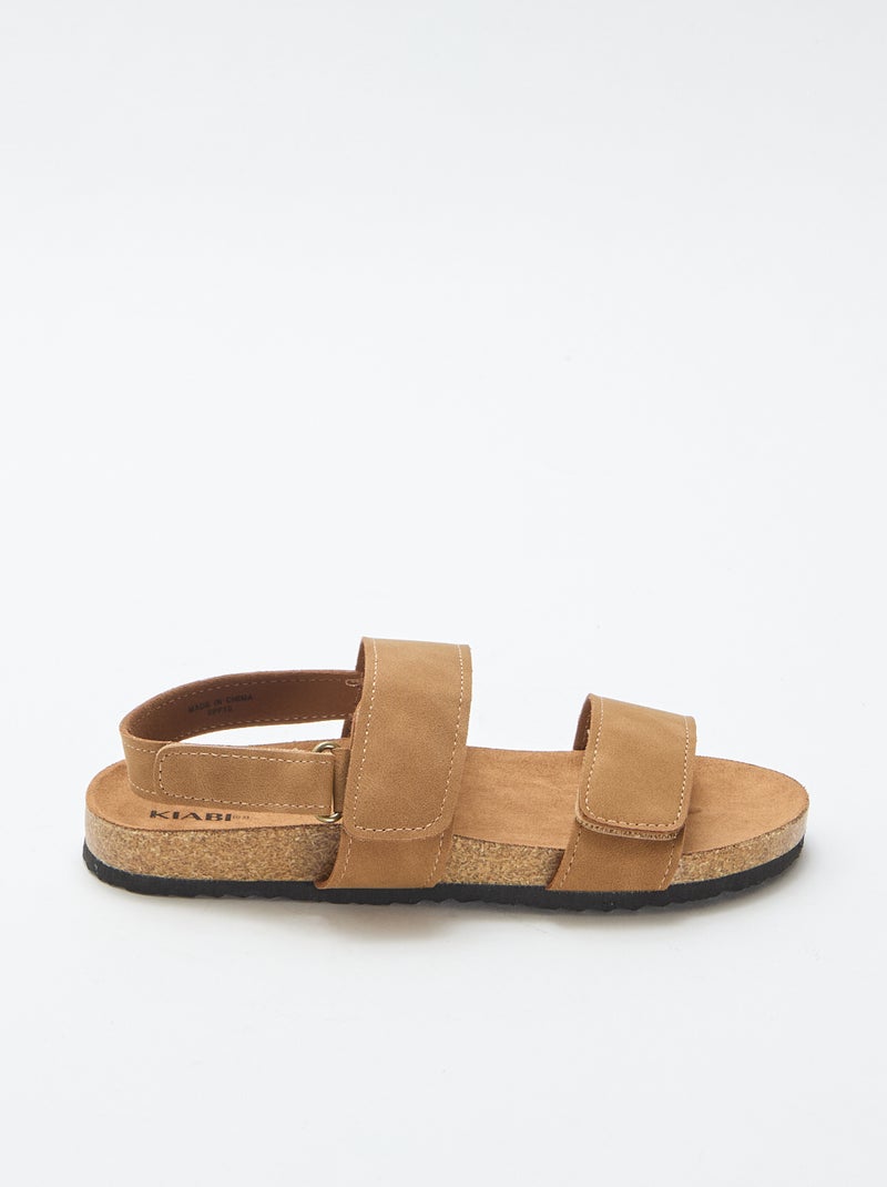 Sandali a doppia fascia con strappo Marrone - Kiabi
