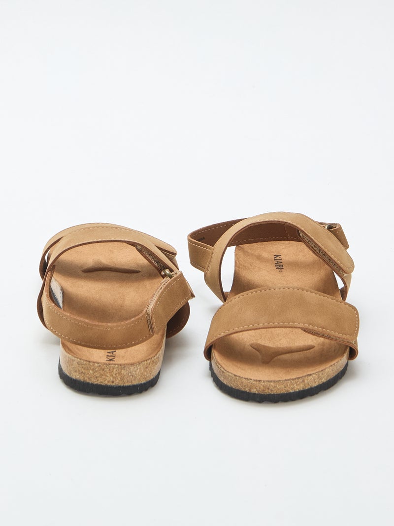 Sandali a doppia fascia con strappo Marrone - Kiabi