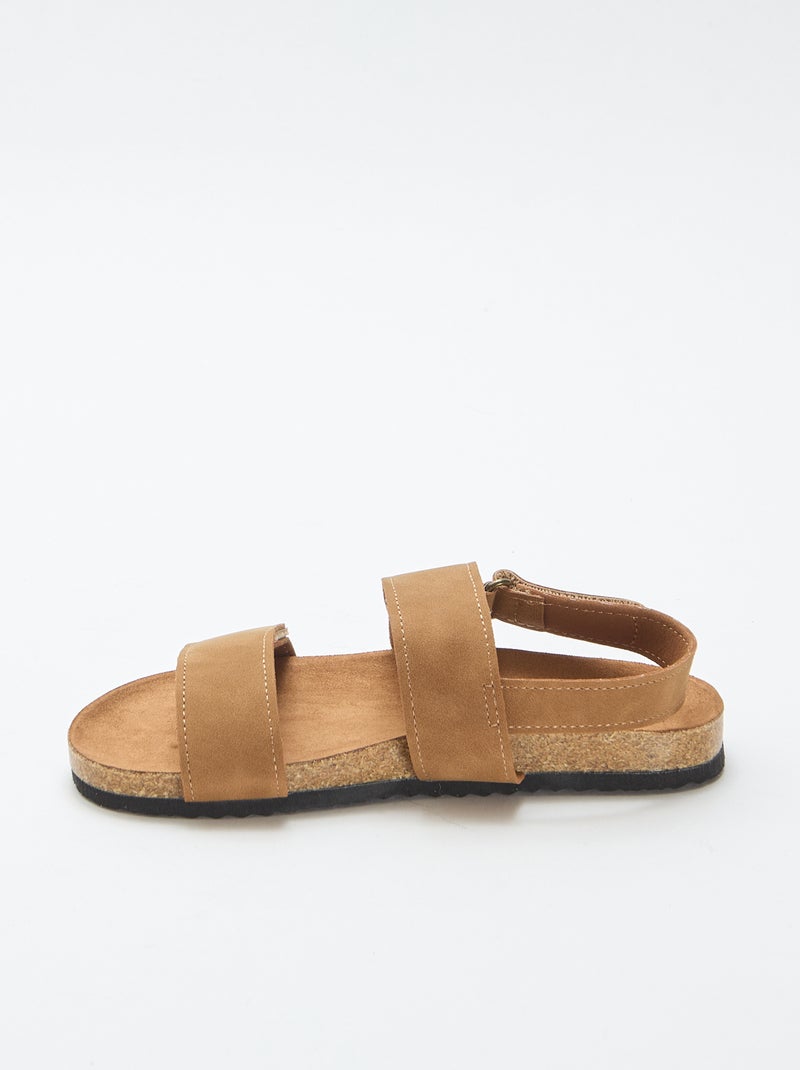 Sandali a doppia fascia con strappo Marrone - Kiabi