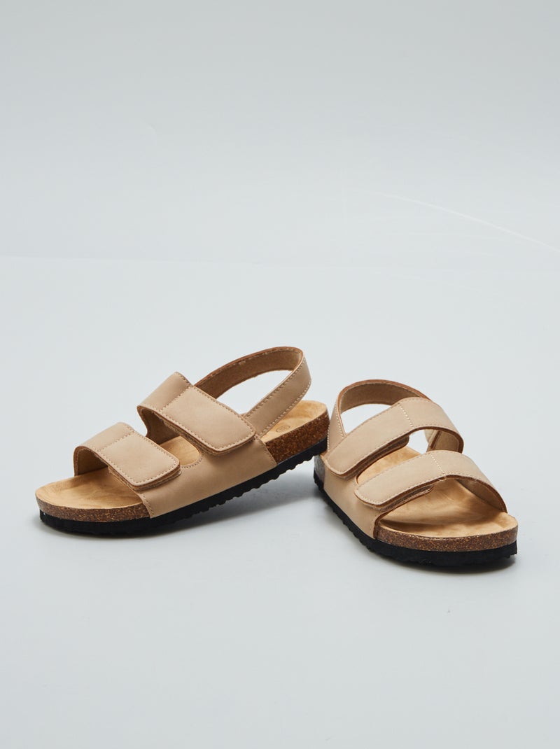 Sandali a doppio strappo BEIGE - Kiabi