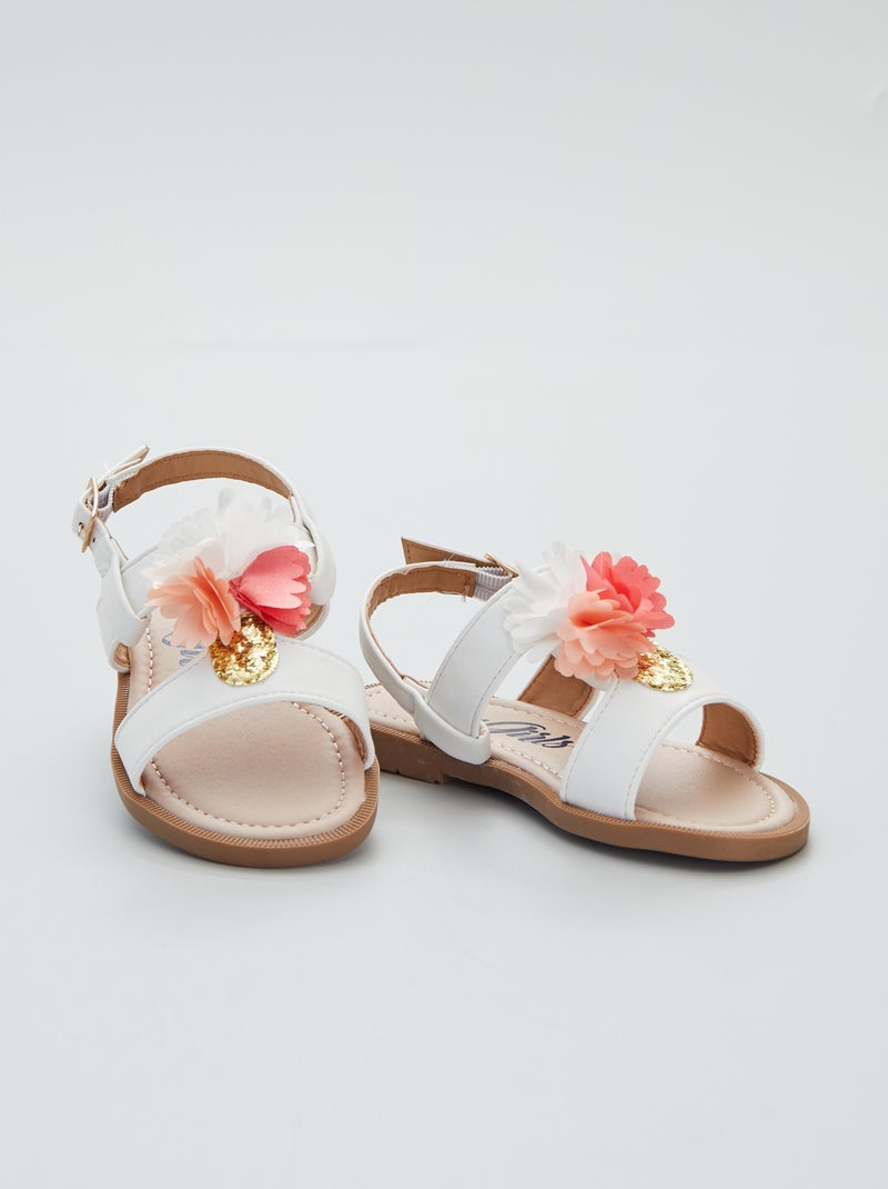 Sandali a fiori con paillettes BIANCO - Kiabi