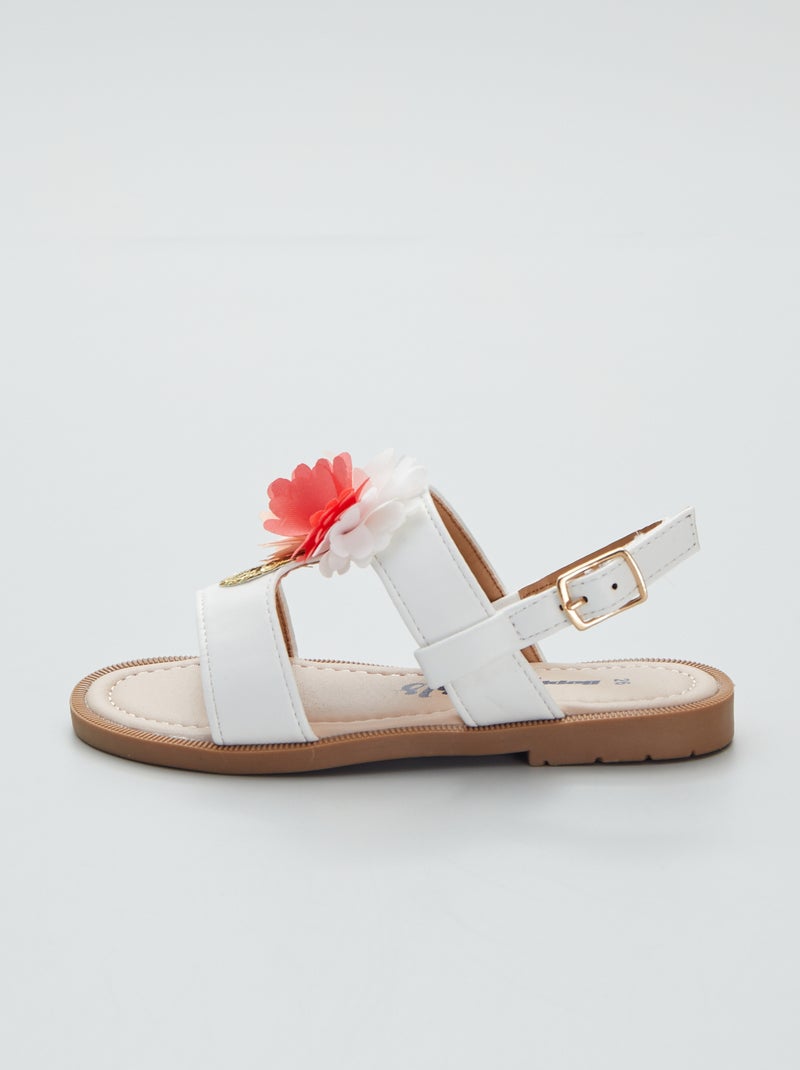 Sandali a 'fiori' con paillettes BIANCO - Kiabi
